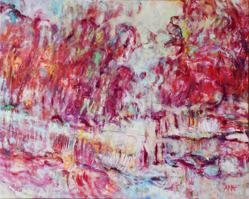If the red sun mixes with cold water by Ana Smarż, 油畫 for Sale on Singulart