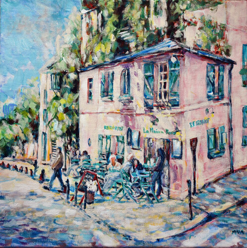 La Maison Rose on Montmartre van Ana Smarż, Schilderij te koop op Singulart