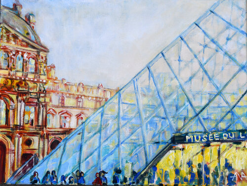 The magic in the Louvre is about to begin. de Ana Smarż, Pintura a la venta en Singulart