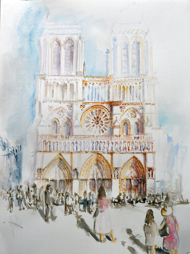 A Parisian Gem in Watercolor di Ana Smarż, Pittura in vendita su Singulart