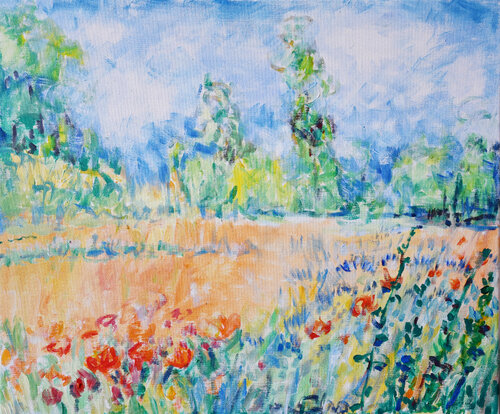 Summer Morning by the Wieprz River von Ana Smarż, Malerei kaufen auf Singulart