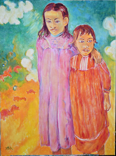 Sisters from New Haven di Ana Smarż, Pittura in vendita su Singulart