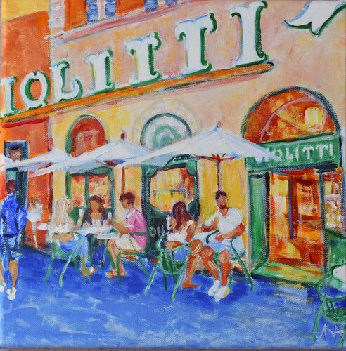 Gelato Under Roman Sun di Ana Smarż, Pittura in vendita su Singulart