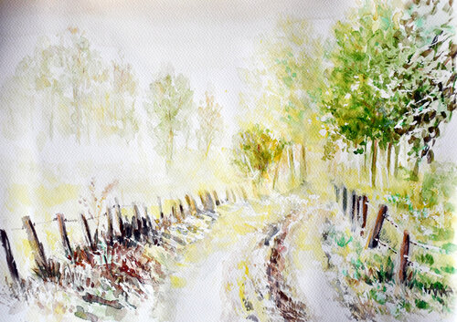 "Whispers of the Country Lane de Ana Smarż, Pintura a la venta en Singulart