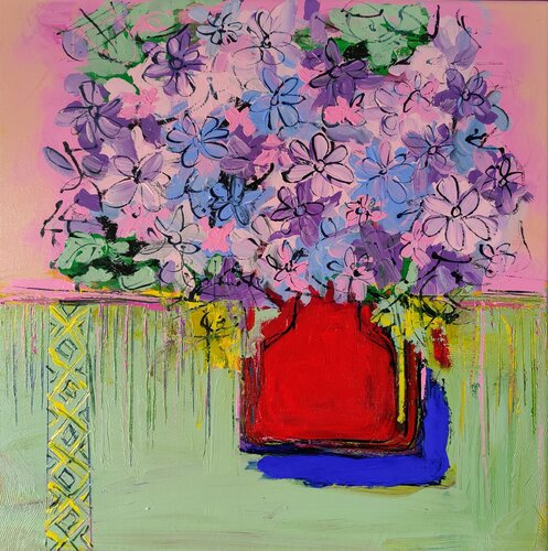 Flowers in vases van Serge Berezjak, Schilderij te koop op Singulart