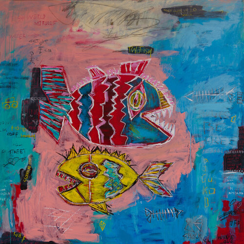 Fishes van Serge Berezjak, Schilderij te koop op Singulart