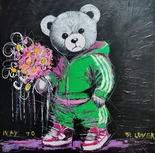 Teddy bear par Serge Berezjak, Peinture en vente sur Singulart