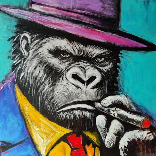 Gorilla Boss von Serge Berezjak, Malerei kaufen auf Singulart