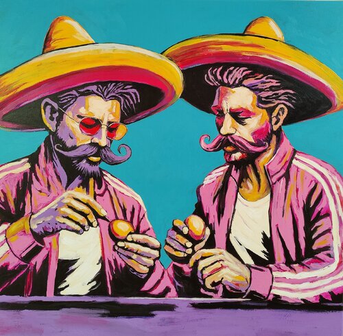 Man and  Eggs di Serge Berezjak, Pittura in vendita su Singulart