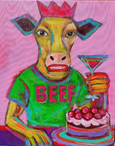 Cow princess von Serge Berezjak, Malerei kaufen auf Singulart