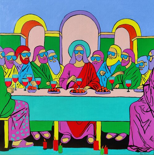 The Last Supper Reimagined van Serge Berezjak, Schilderij te koop op Singulart