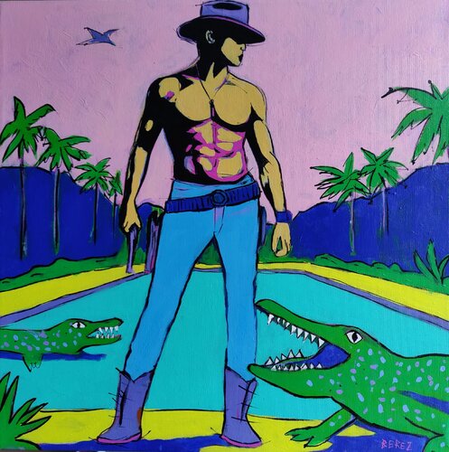 Cowboy in the Gator Pool von Serge Berezjak, Malerei kaufen auf Singulart