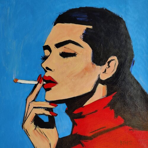 Smoking Glamour by Serge Berezjak, Painting for Sale on Singulart