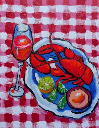 The Red Lobster by Serge Berezjak, Painting for Sale on Singulart