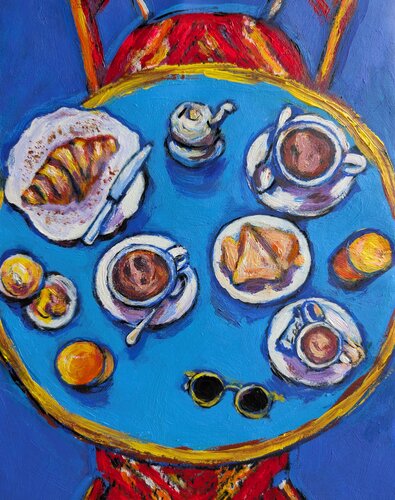 French Breakfast par Serge Berezjak, Peinture en vente sur Singulart