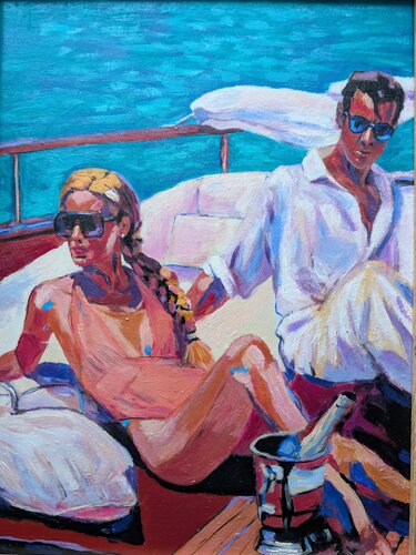 The Quarrel on the Yacht by Serge Berezjak, Painting for Sale on Singulart