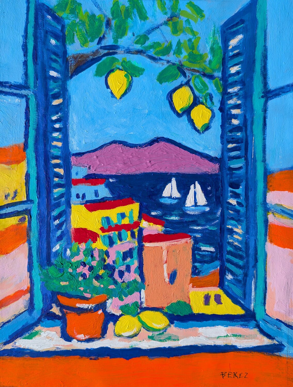 Summer Escapism Serge Berezjak Originalgemälde zu verkaufen