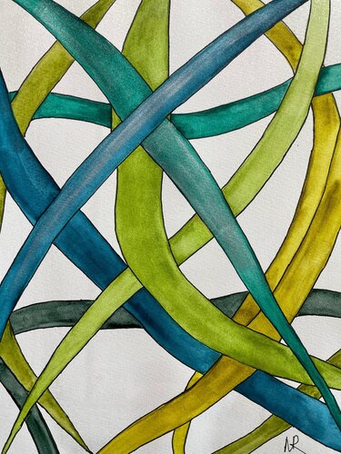 Doodle in Green di Nancy Riedell, Pittura in vendita su Singulart