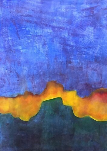 Abstract Sunrise di Nancy Riedell, Pittura in vendita su Singulart