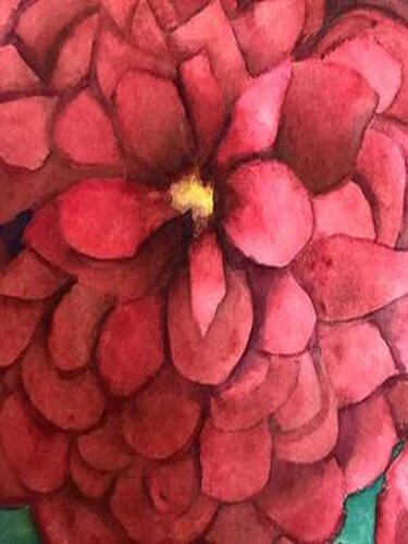 Maroon Dahlias de Nancy Riedell, Pintura a la venta en Singulart