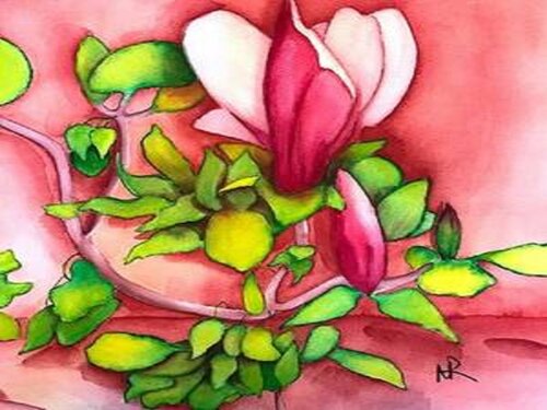 Tulip Magnolia de Nancy Riedell, Pintura a la venta en Singulart