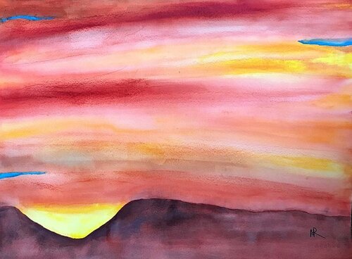 Santa Cruz Mountains Sunrise di Nancy Riedell, Pittura in vendita su Singulart