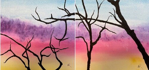 Winter Sunrise von Nancy Riedell, Malerei kaufen auf Singulart