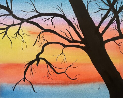 Atmospheric River Sunset de Nancy Riedell, Pintura a la venta en Singulart