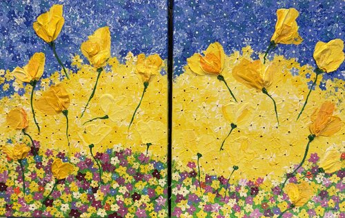 Flowers of Love di Jacquilyn Eusanio, Pittura in vendita su Singulart