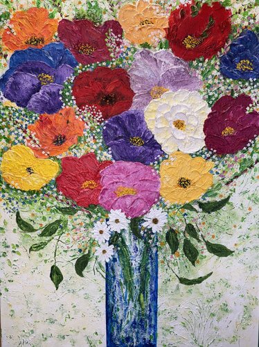 Flowers Flowers di Jacquilyn Eusanio, Pittura in vendita su Singulart
