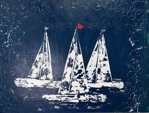 Sail on Falling Water by Jacquilyn Eusanio, Painting for Sale on Singulart