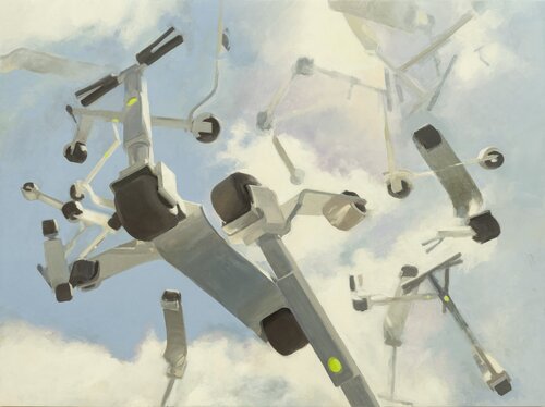 Scooters from the Sky di Alexander Grimm, Pittura in vendita su Singulart
