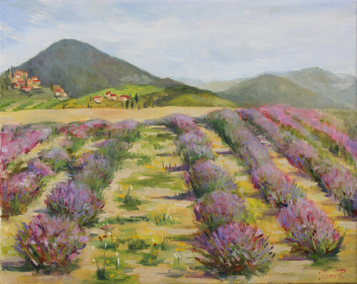 Lavender field in Tuscany von Yana Ros, Malerei kaufen auf Singulart