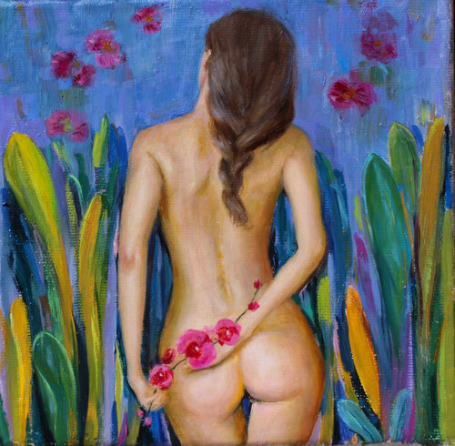 Orchid Dreams van Yana Ros, Schilderij te koop op Singulart