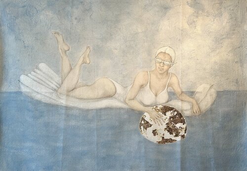 " Oneness "    (shipping available only Rolled up in a tube) von CARLA D'AMATO, Malerei kaufen auf Singulart