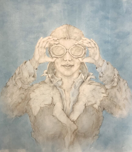 " Into Clear Skies "  -  NOTE : This artwork shipping is available ONLY ROLL UP in a tube. von CARLA D'AMATO, Malerei kaufen auf Singulart