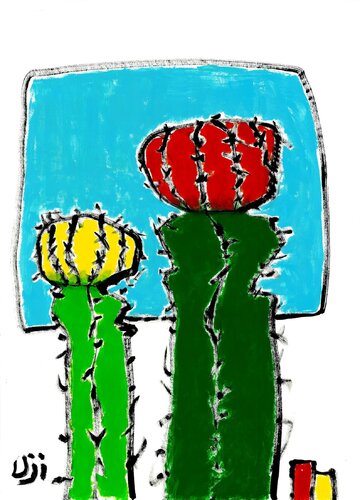 Blooming Cactus 399 di Masahito Uji, Opera su carta in vendita su Singulart