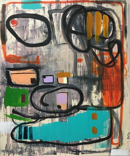 Walking in the city at night van Barbara D’Angelo Månsson, Schilderij te koop op Singulart