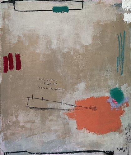 Think Ouside the Box. Where is the Box? van Barbara D’Angelo Månsson, Schilderij te koop op Singulart