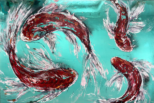 Mirroring Art "Wild Kois" van Nathali von Kretschmann, Schilderij te koop op Singulart