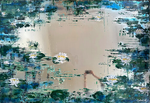 Mirroring Art "Seerosen" van Nathali von Kretschmann, Schilderij te koop op Singulart