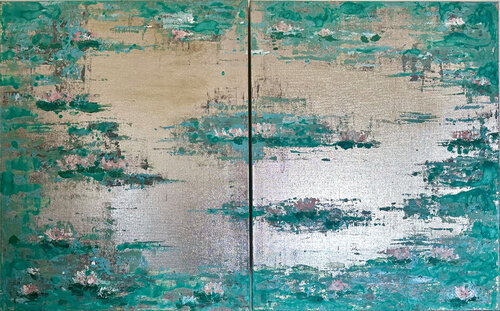 Mirroring Art "Seerosen" von Nathali von Kretschmann, Malerei kaufen auf Singulart