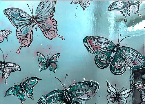 Mirroring Art "Butterflys" di Nathali von Kretschmann, Pittura in vendita su Singulart