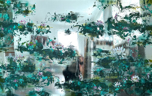 See of White Roses van Nathali von Kretschmann, Schilderij te koop op Singulart