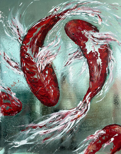 Mirroring Art "Wild Kois" von Nathali von Kretschmann, Malerei kaufen auf Singulart