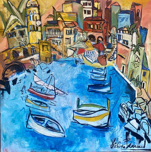 Vernazza il 25 aprile par Hélène Barraud, Peinture en vente sur Singulart