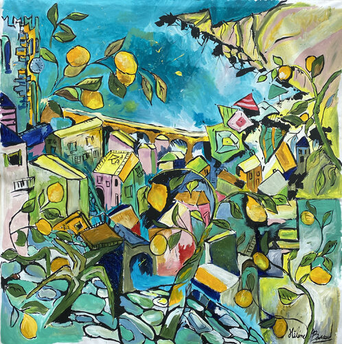 a strapiombo sul mare von Hélène Barraud, Malerei kaufen auf Singulart