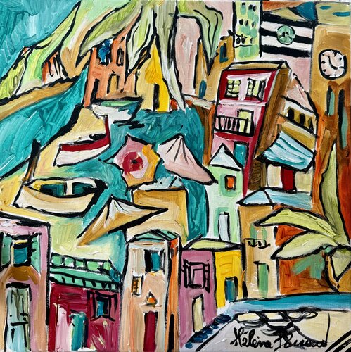 Scorci , Monterosso al Mare, Cinque Terre von Hélène Barraud, Malerei kaufen auf Singulart