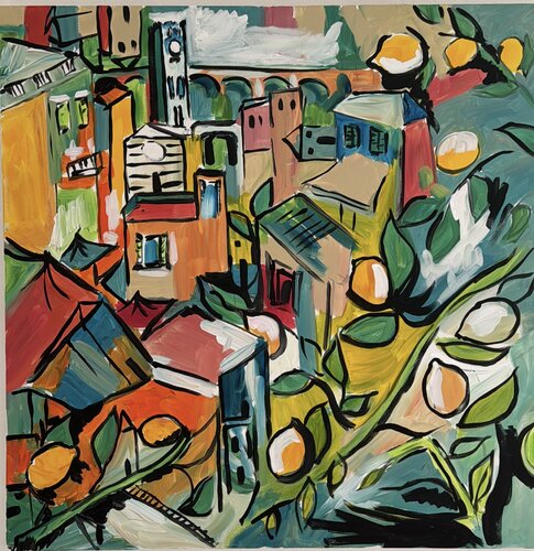 Monterosso e i Limoni von Hélène Barraud, Malerei kaufen auf Singulart