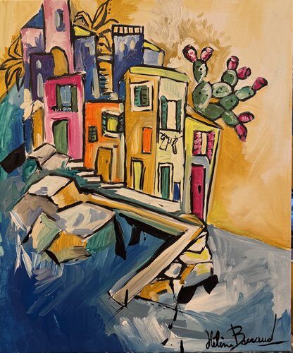 Riomaggiore 12 marzo von Hélène Barraud, Malerei kaufen auf Singulart